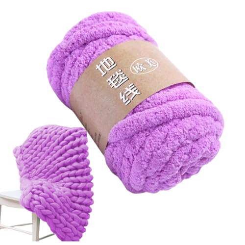 Chenille Wolle, Chenille Häkeldecke Garn, Strickwolle Garn, Deckengarn zum Häkeln, Wollknäuel zum Basteln, Weiches Garn zum Häkeln, Fuzzy Polyestergarn für Hüte, Schuhe, Handschuhe von Generisch