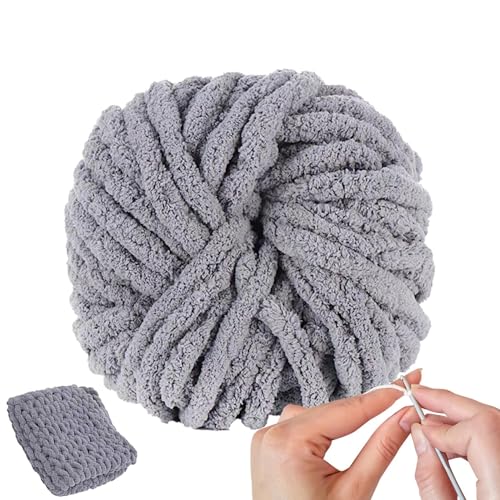 Chenille Wolle Zum Häkeln, 250g Chunky Wolle Chenille Garn, Strick & Häkelgarn Garn Flauschiges, Weiches Für Mützen, Schuhe Handschuhe,Decken von Generisch