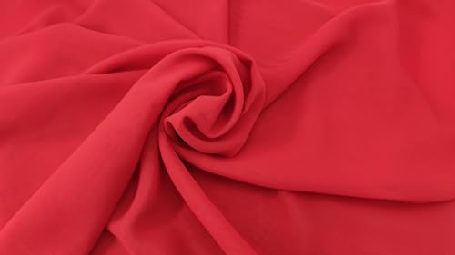 Chiffon Meterware 150cm br. Stoff-Kollektion Bekleidung Abendmode Dekoration (Rot) von Generisch