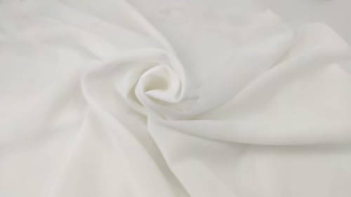 Chiffon Meterware 150cm br. Stoff-Kollektion Bekleidung Abendmode Dekoration (Weiß) von Generisch
