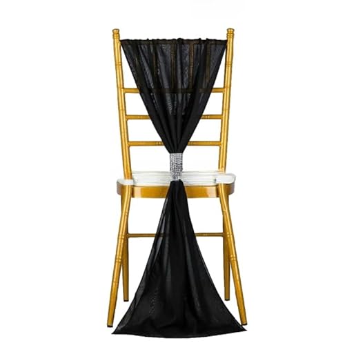 Chiffon-Stuhlschärpen für Hochzeits- und Bankett-Dekoration, elegante vertikale Vorhänge verbessern die Atmosphäre der Veranstaltung Chiffon-Stuhlschärpen für Hochzeits- und Bankett-Dekoration, elegante vertikale Vorhänge verbessern die Atmosphäre der Veranstaltung von Generisch