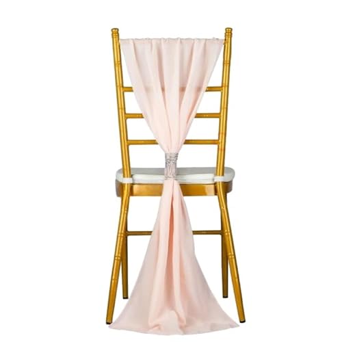 Chiffon-Stuhlschärpen für Hochzeits- und Bankett-Dekoration, elegante vertikale Vorhänge verbessern die Atmosphäre der Veranstaltung von Generisch