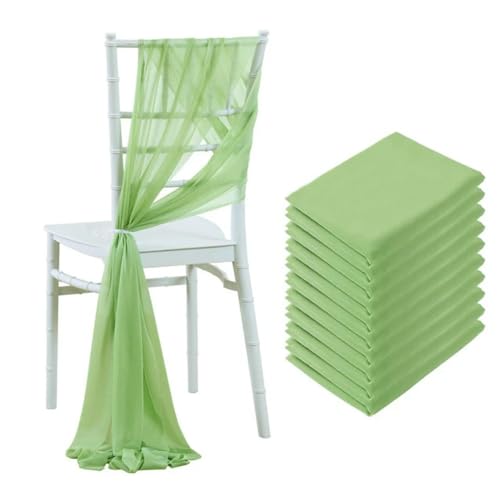 Chiffon-Stuhlschärpen für Hochzeitsdekoration, 10/50 Stück, 17 x 275 cm, helle Himmel-Farbe, ideal für Gang, Party und Bankett von Generisch