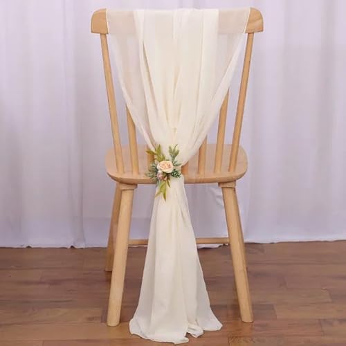 Chiffon-Stuhlschärpen für Hochzeitsdekorationen, 50 Stück, lange Stuhlschärpen, perfekt für Hochzeitsgang, Partybankett und Babyparty-Events von Generisch