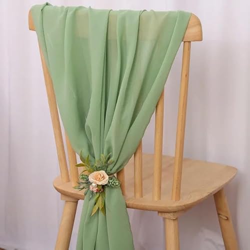 Chiffon-Stuhlschärpen für Hochzeitsdekorationen, 50 Stück, lange Stuhlschärpen, perfekt für Hochzeitsgang, Partybankett und Babyparty-Events von Generisch