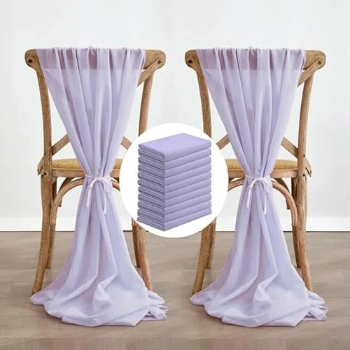 Chiffon-Stuhlschärpen für Hochzeitsdekorationen, 50 Stück, lange Stuhlschärpen, perfekt für Hochzeitsgang, Partybankett und Babyparty-Events von Generisch
