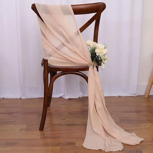 Chiffon-Stuhlschärpen für Hochzeitsdekorationen, 50 Stück, lange Stuhlschärpen, perfekt für Hochzeitsgang, Partybankett und Babyparty-Events von Generisch