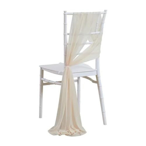 Chiffon-Stuhlschärpen für Hochzeitsdekorationen, Beige, 17 x 275 cm, Gang, Party, Bankett, Event, Stuhlhussen, elegante Tischdekoration, Zubehör, 10/50 Stück Chiffon-Stuhlschärpen für Hochzeitsdekorationen, Beige, 17 x 275 cm, Gang, Party, Bankett, Event, Stuhlhussen, elegante Tischdekoration, Zubehör, 10/50 Stück von Generisch