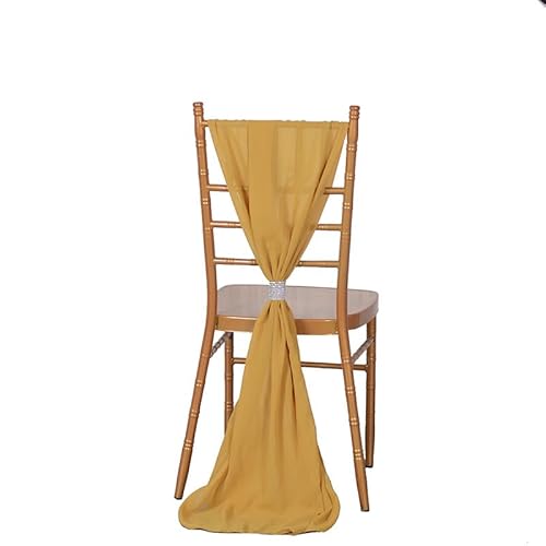 Chiffon-Stuhlschärpen für Hochzeitsdekorationen, elegante Schleife, Stuhlrückendekoration, romantisches Event-Zubehör von Generisch