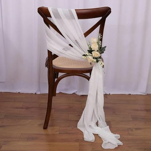 Chiffon-Stuhlschärpen für Hochzeitsdekorationen, elegante und langlebige Stoffvorhänge, um das Ambiente Ihrer Veranstaltung zu verbessern von Generisch