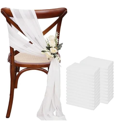 Chiffon-Stuhlschärpen für Hochzeitsdekorationen, elegante vertikale Stuhlvorhänge, 30 Stück von Generisch