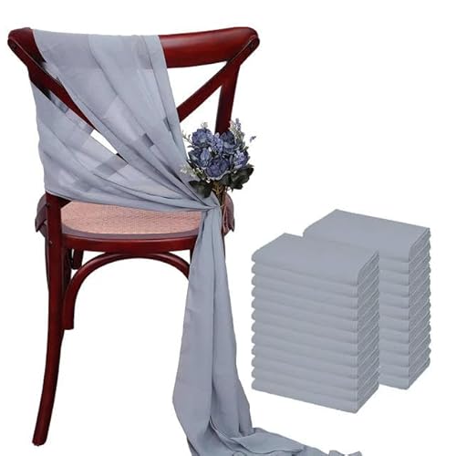 Chiffon-Stuhlschärpen für Hochzeitsdekorationen, elegante vertikale Stuhlvorhänge, 30 Stück Chiffon-Stuhlschärpen für Hochzeitsdekorationen, elegante vertikale Stuhlvorhänge, 30 Stück von Generisch