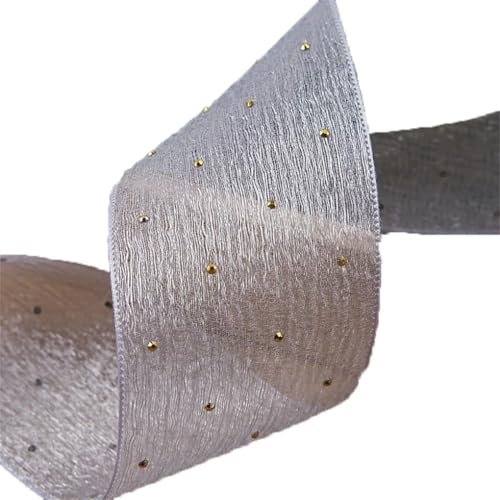 Chiffonbänder, 50 mm, 5,1 cm, Haarschleifen, Zubehör, Blumenverpackung, handgefertigt, 20 Meter, Grau, 9 50 mm von Generisch