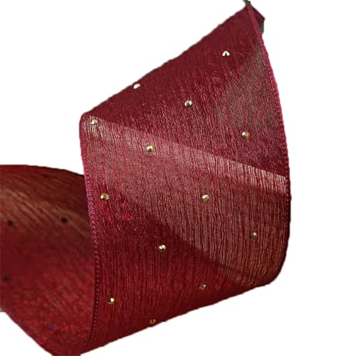 Chiffonbänder, 50 mm, 5,1 cm, Haarschleifen, Zubehör, Blumenverpackung, handgefertigt, 20 Meter, Weinrot, 50 mm von Generisch