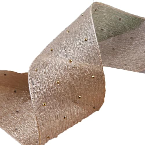 Chiffonbänder, 50 mm, 5,1 cm, Haarschleifen, Zubehör, Blumenverpackung, handgefertigt, 20 Meter, helles Kaffee, 50 mm von Generisch