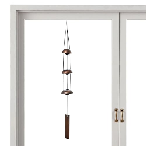 Chimes Outdoors, 25,9 Zoll Triple Bell Kupferwinde Treffpunkt für beruhigende Melodie, hängende Segenverzierung für Garten Terrasse Balkon Home Eisen, Glasperlen beruhigender Windzauber Chimes Outdoors, 25,9 Zoll Triple Bell Kupferwinde Treffpunkt für beruhigende Melodie, hängende Segenverzierung für Garten Terrasse Balkon Home Eisen, Glasperlen beruhigender Windzauber von Generisch