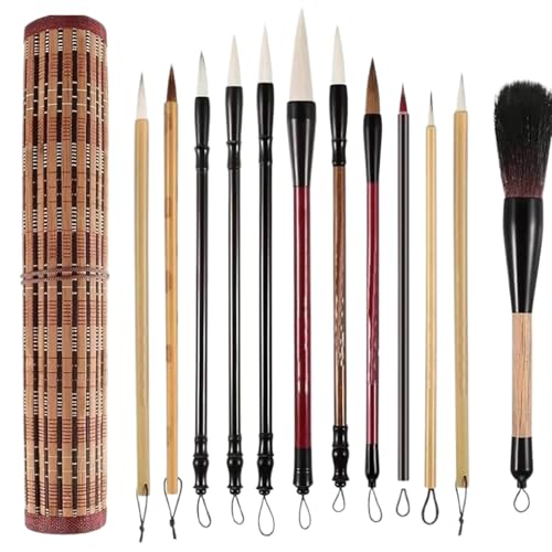 Chinesisches Kalligraphie-Pinsel-Set, professioneller, traditioneller chinesischer Malpinsel, Malerei, Schreiben, Aquarellpinsel zum Zeichnen, Sumi-e Pinsel für Tintenmalerei, Qualitätspinsel Chinesisches Kalligraphie-Pinsel-Set, professioneller, traditioneller chinesischer Malpinsel, Malerei, Schreiben, Aquarellpinsel zum Zeichnen, Sumi-e Pinsel für Tintenmalerei, Qualitätspinsel von Generisch
