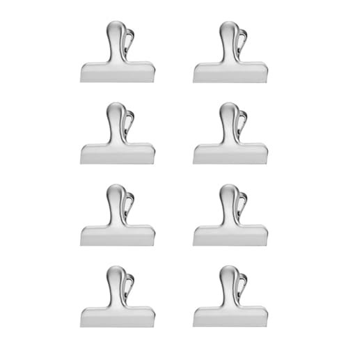 Chip-Clips und robuste Edelstahl-Clips für Lebensmittelbeutel, 8 Packungen, groß und mit 7,6 cm breit, perfekt für dicht verschließbare Griffe auf Kaffee-, Lebensmittel- und Brotbeuteln von Generisch