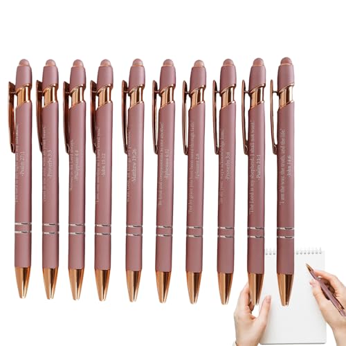 Christliche Stifte, Stifte mit Bibelversen auf ihnen - Einziehbare inspirierende Bibelvers -Kugelschreiber - Set von 10 Schreibwerkzeug Christliche Gefälligkeiten, schwarze Tinte, einziehbar, für Christliche Stifte, Stifte mit Bibelversen auf ihnen - Einziehbare inspirierende Bibelvers -Kugelschreiber - Set von 10 Schreibwerkzeug Christliche Gefälligkeiten, schwarze Tinte, einziehbar, für von Generisch