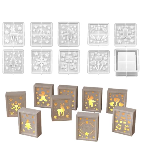 Christmas Formen,10 Teile Weihnachts Silikon Gießformen Set - Antihaft Backformen Für Seife Ton Fondant Tischdekoration Festtag Geburtstag von Generisch