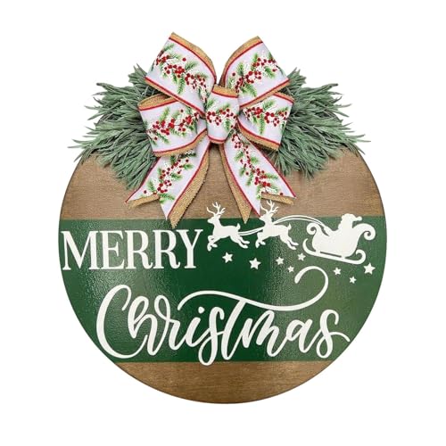 Christmas Signs - Front Door Signs For Home | Wooden Craft With Bow And Fake Plant Reindeer Pattern | Christmas Decorations For Living Room Party Yard Halloween Thanksgiving Kitchen Workplace Christmas Signs - Front Door Signs For Home | Wooden Craft With Bow And Fake Plant Reindeer Pattern | Christmas Decorations For Living Room Party Yard Halloween Thanksgiving Kitchen Workplace von Generisch