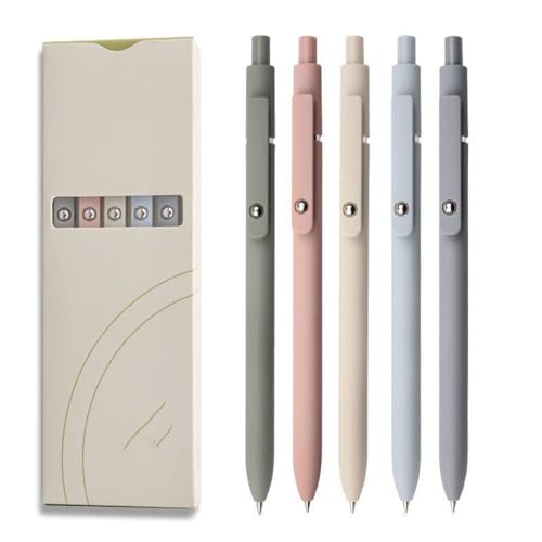Classicccock 5 PCS Gel Ink Pens, 0.7mm Medium Tip Black Ink Roller Ball Pen, Pastel Pens, Quick Drying Pen, For Home Office Supplies (1Set C) von Generisch