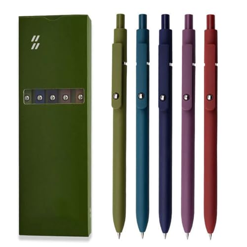 Classicccock 5 PCS Gel Ink Pens, 0.7mm Medium Tip Black Ink Roller Ball Pen, Pastel Pens, Quick Drying Pen, For Home Office Supplies (1Set D) von Generisch