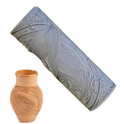 Clay Texture Roller - Teig und Tonrolle für geprägte Kekse und Keramik | Texturwalze für Ton | Modelliermodell Modellierwerkzeug | Bastelbedarf inkl Clay Texture Roller - Teig und Tonrolle für geprägte Kekse und Keramik | Texturwalze für Ton | Modelliermodell Modellierwerkzeug | Bastelbedarf inkl von Generisch