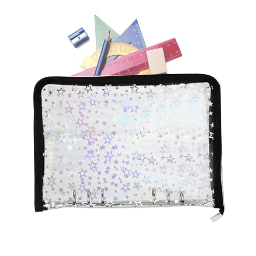 Clear Binder Nachfüllbar | Aufbewahrungsmappe Mit Reißverschluss Für Karten,Reißverschluss-Sammelbuch Für Journal Karten Tickets Quittungen Schule Büro Business Meetings Projektmanager Lehrer von Generisch
