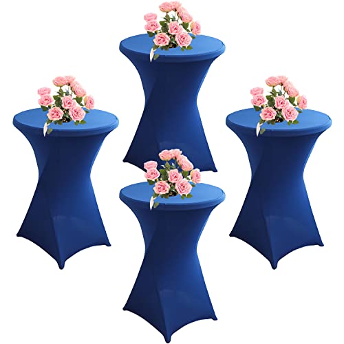 Cocktail-Tischdecken aus Spandex, Stretch-Tischdecken für runde Stehtische, perfekt für Hochzeiten, Partys und Bankette, Königsblau, 80 x 110 cm, 4 Stück von Generisch