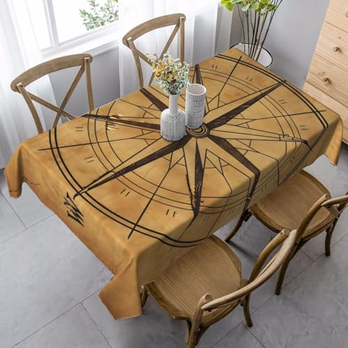 Compass Tischdecke, rechteckig, 140 x 90 cm, Vintage-Tischdecke für Esstisch, knitterfrei, Tischdecke für Zuhause, drinnen und draußen, Party-Dekoration Compass Tischdecke, rechteckig, 140 x 90 cm, Vintage-Tischdecke für Esstisch, knitterfrei, Tischdecke für Zuhause, drinnen und draußen, Party-Dekoration von Generisch