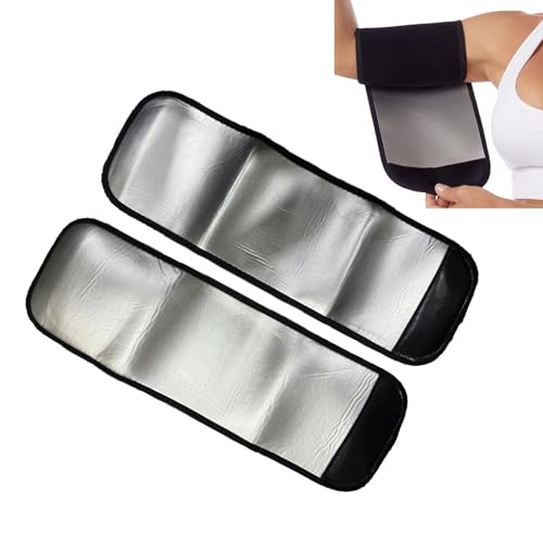 Confitone Arm-Toning-Trimmer für Frauen, Sauna-Schweiß-Kompressionsbänder, Arm-Toner-Ärmel für Frauen und Männer (Silver) von Generisch