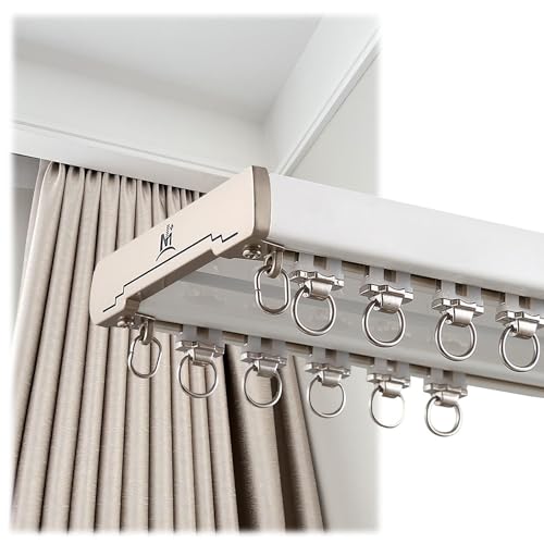 Conjoined Curtain Rail Ceiling Mount Curtain Double Tracks - Aluminum Alloy with Silence Rollers, Easy to Install Conjoined Curtain Rail Ceiling Mount Curtain Double Tracks - Aluminum Alloy with Silence Rollers, Easy to Install von Generisch