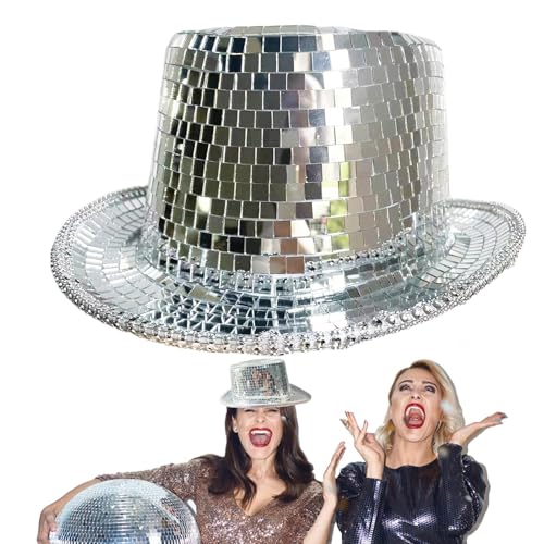 Cooler Cowgirl-Hut – funkelnder Zylinderhut für Erwachsenenpartys, ideal für Retro-Clubs | Unisex-Kostüm-Accessoire, perfekt für Mottopartys und Verkleidungsveranstaltungen von Generisch