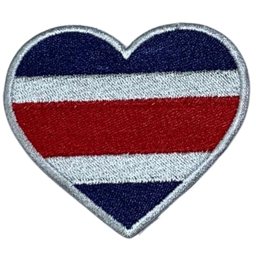 Costa Rica bestickte Herzflagge Patch - Aufbügler / Aufnähen Nationalemblem Applikation - Taktischer Militär Patch für Jacken, Rucksäcke, Hüte - 6,5 x 7 cm Costa Rica bestickte Herzflagge Patch - Aufbügler / Aufnähen Nationalemblem Applikation - Taktischer Militär Patch für Jacken, Rucksäcke, Hüte - 6,5 x 7 cm von Generisch