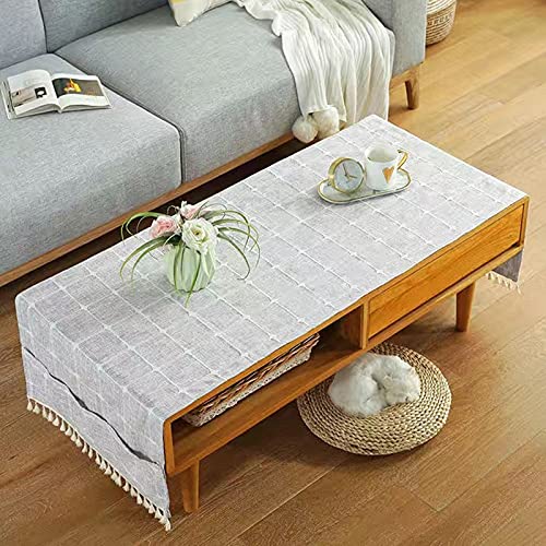 Couchtisch-Abdeckung, Leinen, rechteckige Tischdecke mit Taschen für Wohnzimmer, Küche, Esszimmer – vielseitige Heimdekoration Couchtisch-Abdeckung, Leinen, rechteckige Tischdecke mit Taschen für Wohnzimmer, Küche, Esszimmer – vielseitige Heimdekoration von Generisch