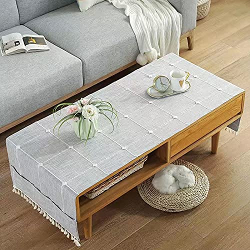 Couchtisch-Abdeckung, Leinen, rechteckige Tischdecke mit Taschen für Wohnzimmer, Küche, Esszimmer – vielseitige Heimdekoration Couchtisch-Abdeckung, Leinen, rechteckige Tischdecke mit Taschen für Wohnzimmer, Küche, Esszimmer – vielseitige Heimdekoration von Generisch