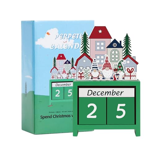 Countdown-Kalenderblöcke | Weihnachts-Countdown-Kalender | Holz-Winterferien-Dekorationen, Heimdekoration für Zuhause, Tisch, Haus, Küche von Generisch