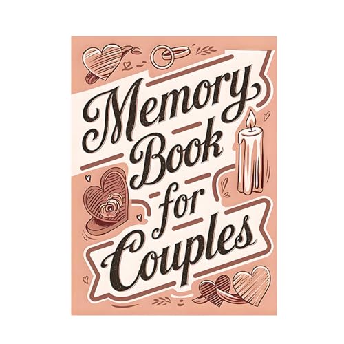 Couples Scrapbook - Papier, Liebesbuch, Fotoalbum | 58 Seiten Erinnerungsnotizbuch mit bedeutungsvollem Design, romantisches Erinnerungsbuch für Flitterwochen Erinnerungen, Hochzeitsgeschenk für von Generisch