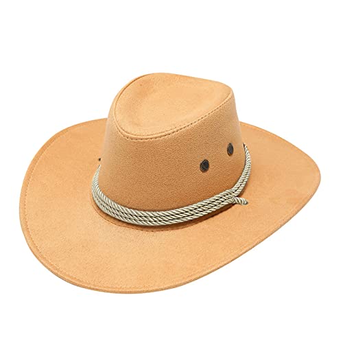 Cowboyhut Damen Herren Westernhut Fedora Hut Breiter Krempe mit Lederband Cowboy Hat Men Cowboyhut Damen Herren Westernhut Fedora Hut Breiter Krempe mit Lederband Cowboy Hat Men von Generisch