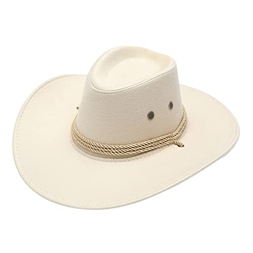 Cowboyhut Damen Herren Westernhut Fedora Hut Breiter Krempe mit Lederband Cowboyhut Cowboyhut Damen Herren Westernhut Fedora Hut Breiter Krempe mit Lederband Cowboyhut von Generisch