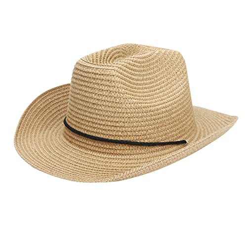 Cowboyhut Damen Herren Westernhut Fedora Hut Breiter Krempe mit Lederband Sommerhut Herren Cowboyhut Damen Herren Westernhut Fedora Hut Breiter Krempe mit Lederband Sommerhut Herren von Generisch