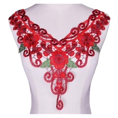 Craft Hundehalsband, blau, lila, grün, Blumenstickerei, Applikation, verziert, Spitze, Halsband, Nähzubehör (rot) von Generisch