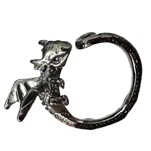 Crochet Ring, Finger Yarn Holder, Dragon Themed Style Craft Accessory, Adjustable Fit Alloy Knitting Guide Ring for Beginners and Experienced Knitters, 10g 1 Piece Crochet Ring, Finger Yarn Holder, Dragon Themed Style Craft Accessory, Adjustable Fit Alloy Knitting Guide Ring for Beginners and Experienced Knitters, 10g 1 Piece von Generisch