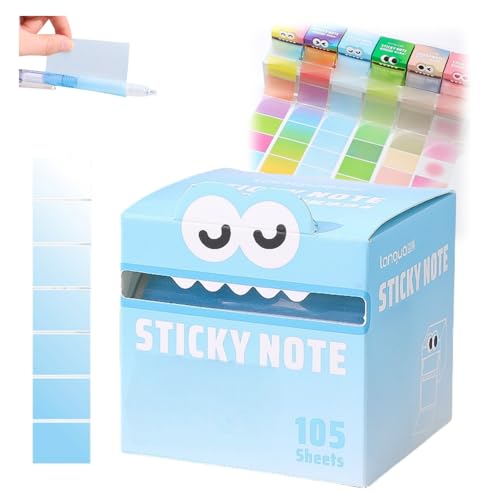 Cute Monster Pattern Sticky Note, 105-Sheet Funny Pastel Animal Notes with Pull-Out Dispenser, Self Adhesive Cartoon Notes Memo Pads for Office, School & Planners(multicolor-D) von Generisch