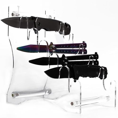 Cutter-Präsentationsständer, Cutter-Lagerregal,Acrylschneiderhalter - Hält 6 Messer, transparenter Messerhalter für Jagdmesser, Taschenmesser-Display Cutter-Präsentationsständer, Cutter-Lagerregal,Acrylschneiderhalter - Hält 6 Messer, transparenter Messerhalter für Jagdmesser, Taschenmesser-Display von Generisch