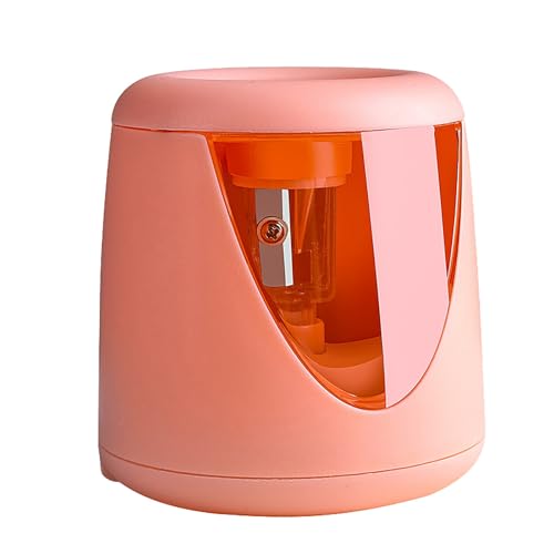 DIY Anspitzer mit Behälter, Anspitzer Kinder, Bleistiftspitzer, 1Stücke, Bunter Bleistiftspitzer und Manueller Pencil Sharpener, Bleistiftspitzer für Dicke und Dünne Stifte für Schule Büro,Rosa von Generisch