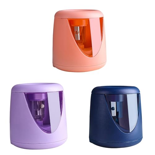 DIY Anspitzer mit Behälter, Anspitzer Kinder, Bleistiftspitzer, 3 Stücke, Bunter Bleistiftspitzer und Manueller Pencil Sharpener, Bleistiftspitzer für Dicke und Dünne Stifte für Schule Büro von Generisch