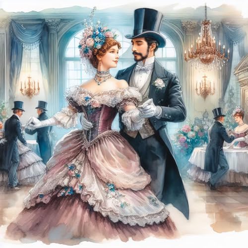 DIY Beauty Diamond Painting Kits für Erwachsene, 5D viktorianischer Stil Diamantkunst-Sets für Anfänger, runde Vollbohr-Diamantkunst, Malen nach Zahlen mit Strasssteinen, 40 x 40 cm, #02 von Generisch