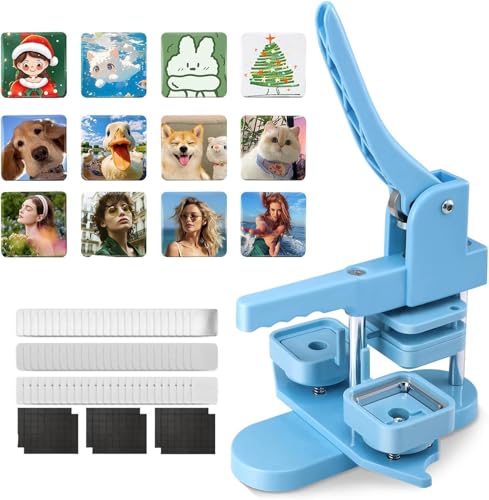DIY Button Maker Kit für benutzerdefinierte Pins, inklusive Pressmaschine und Knopfteilen, ideal zum Basteln von personalisierten Abzeichen und Magneten von Generisch